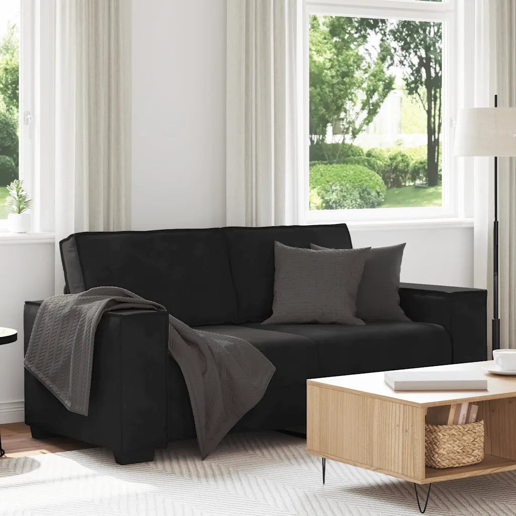 Divano a 2 Posti-Sofa 2 Posti Nero 140 cm in Velluto 955326