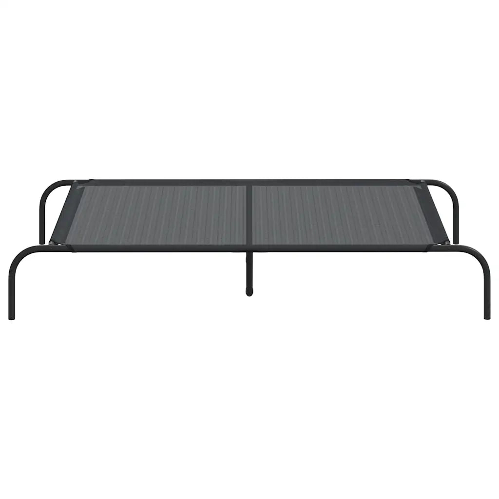 Cuccia per Cani Rialzata Nera 130x80x20 cm Textilene e Acciaio