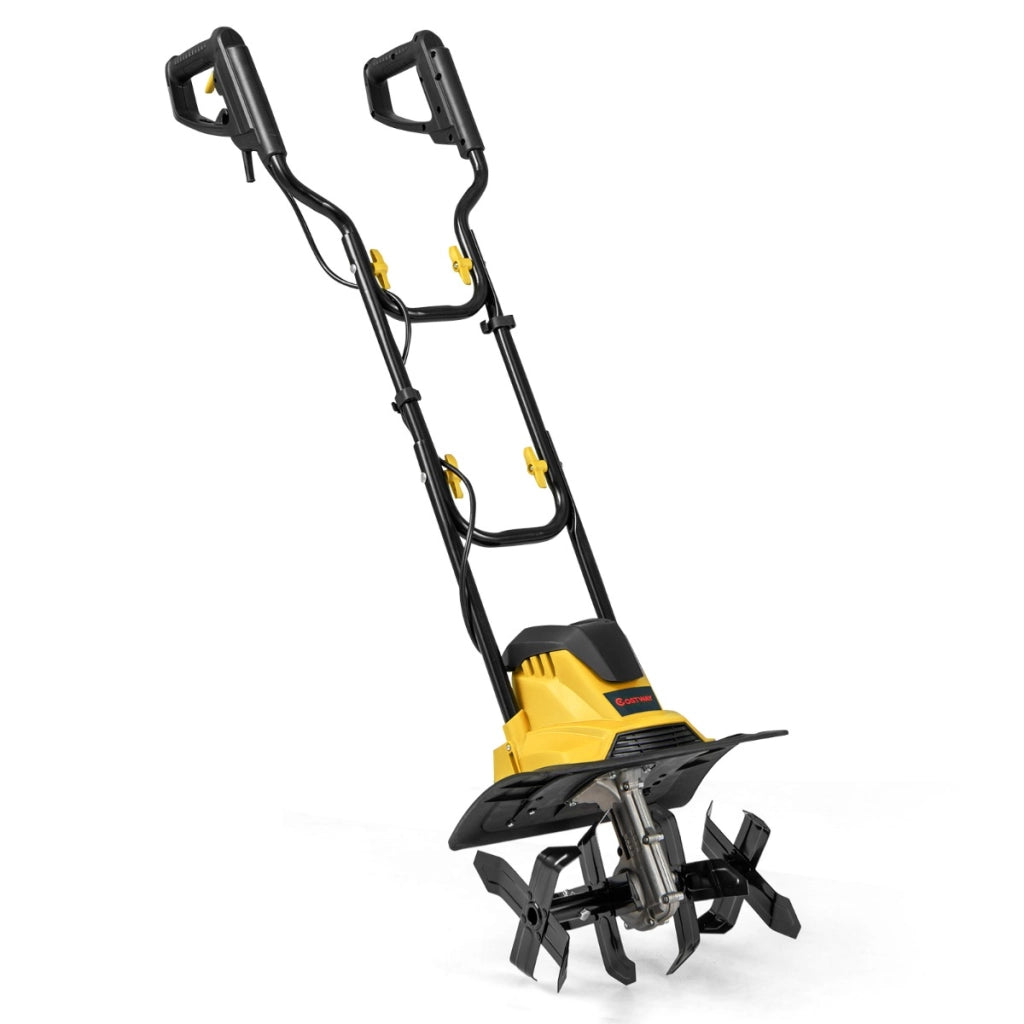 Motocoltivatore da giardino pieghevole con larghezza, Motozappa elettrica a filo di lavoro 36cm e profondit¨¤ 22cm Giallo-Deposito utensili Tool