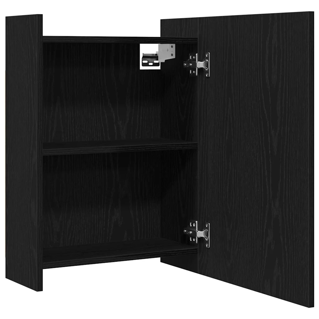 Mobiletto per specchio da bagno Rovere Nero 62,5 x 20,5 x 64 cm 862523