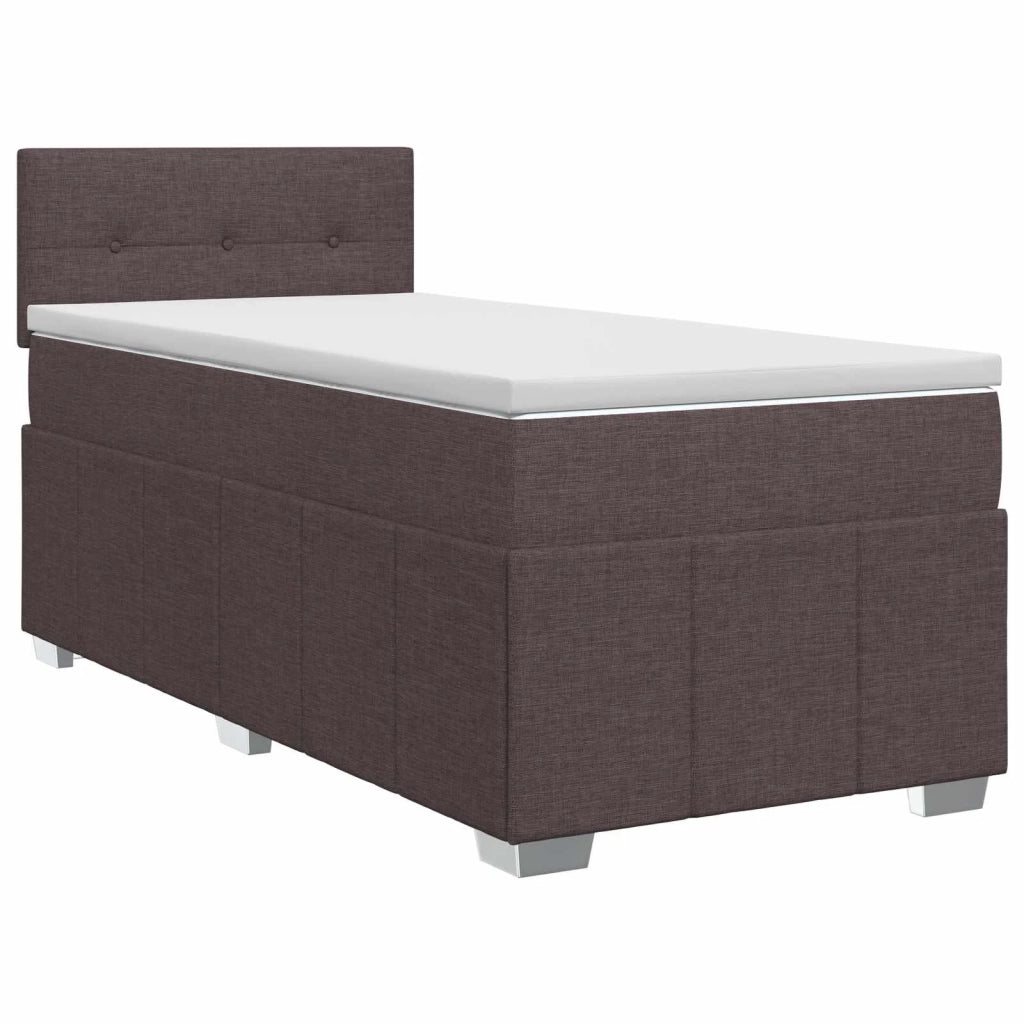 Letto box spring con materasso Marrone Scuro 100 x 200 cm 3451146