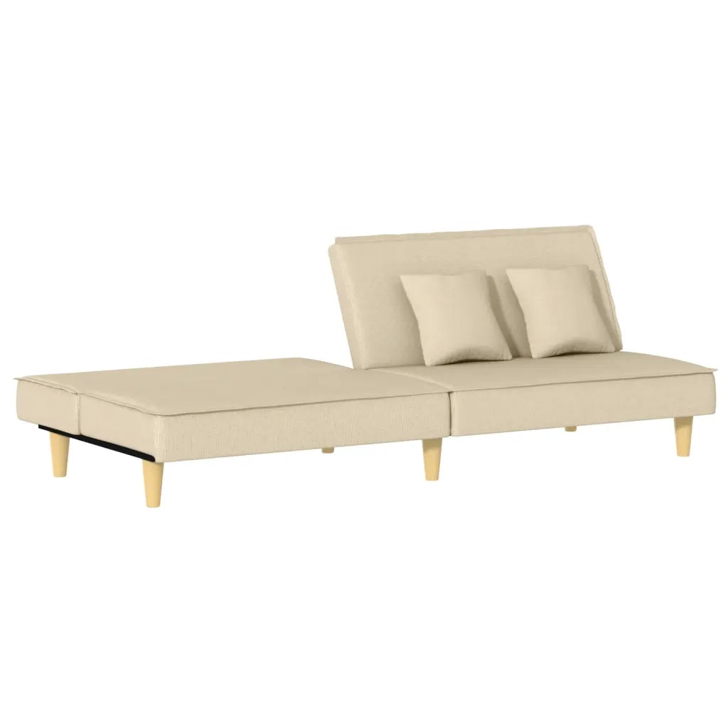 Divano Letto Crema in Tessuto 351903