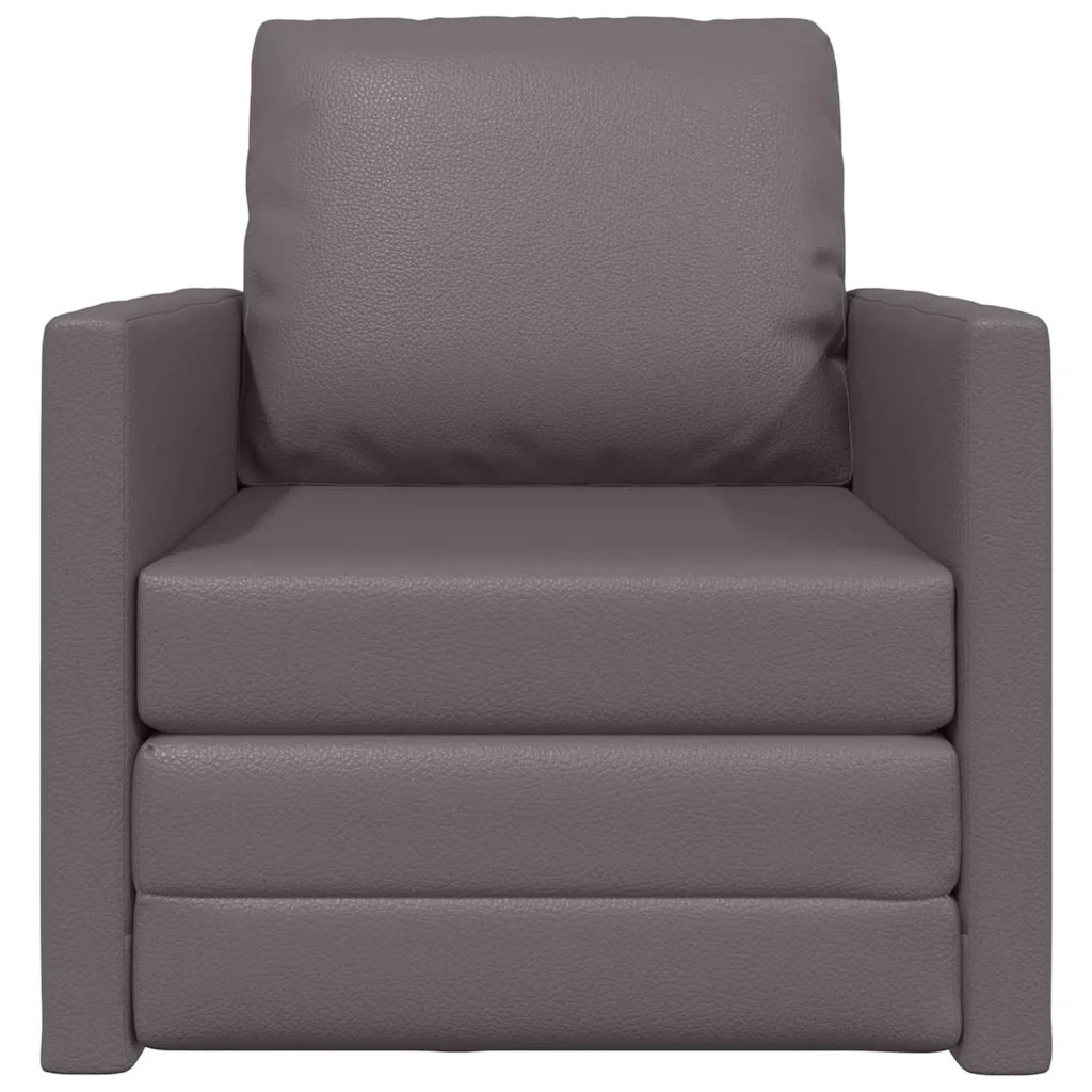 Divano letto-Sofa Letto-Daybed Grigio 74 x 77 x 81 cm Pelle Artificiale