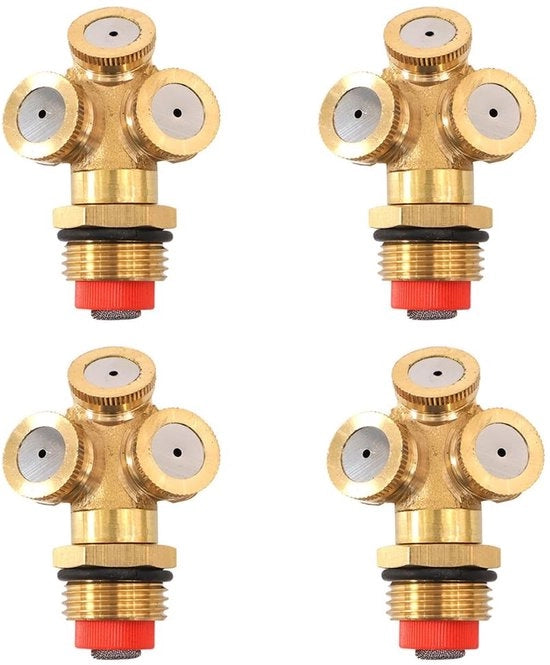 Spout per Irrigazione a 4 pezzi - Fissaggio in Ottone - Fissaggio per Irrigazione - Connettore Acqua - Estensore per Giardino - Materiale Duraturo - Bocchetta per Estensore