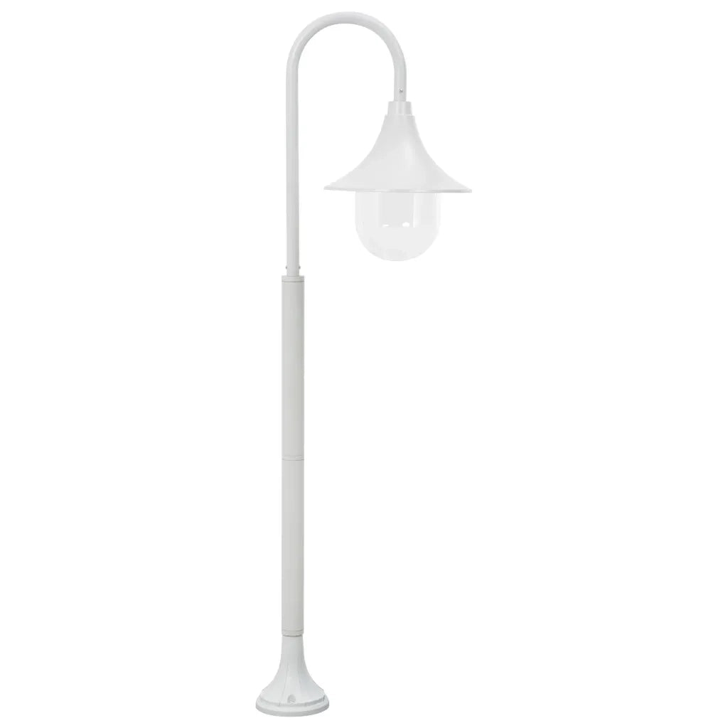 Lampione da Giardino E27 120 cm Alluminio Bianco CFW4320652