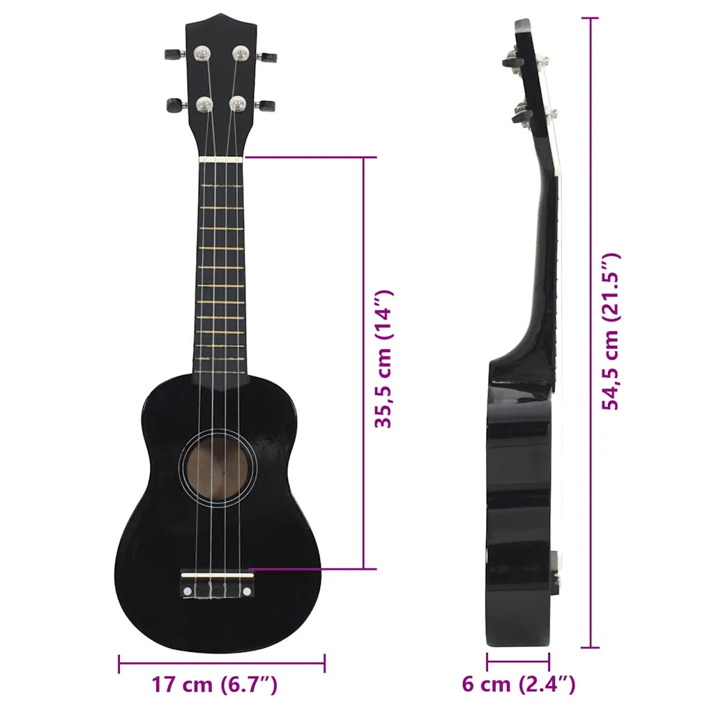 Set Ukulele Soprano con Borsa per Bambini Nera 21" CFW9231183