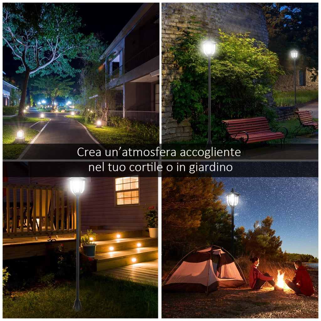 Lampione da Esterni con 6 Luci LED Accensione Automatica Impermeabile