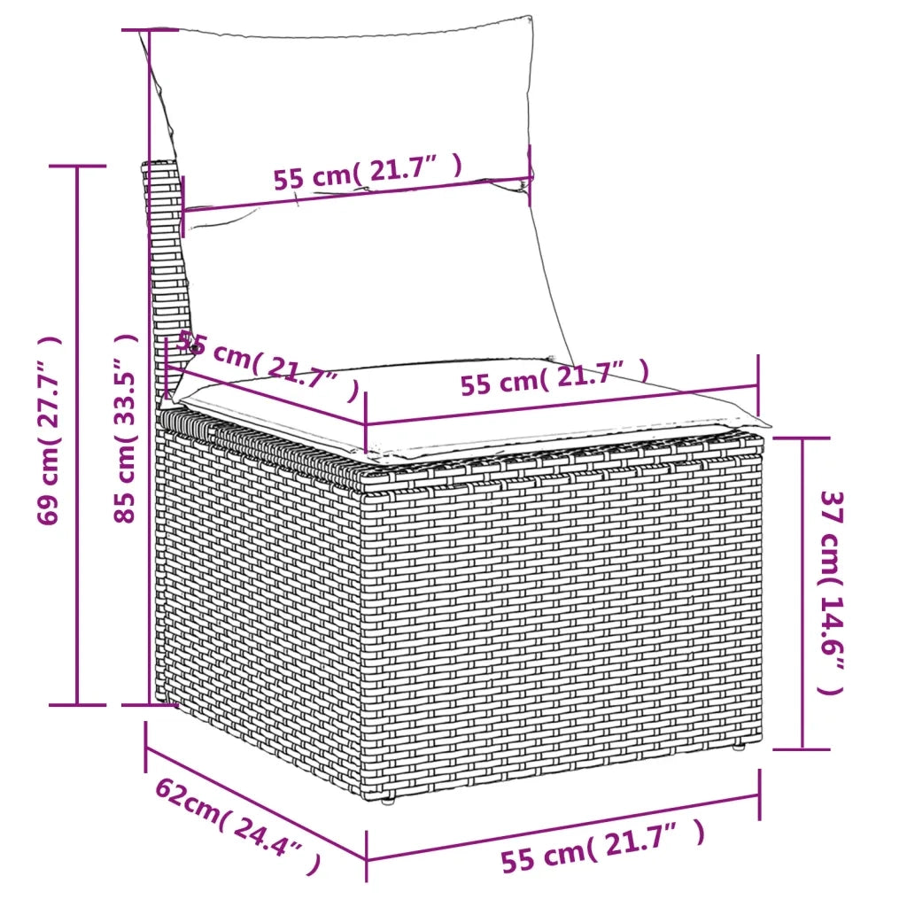 Set Divano da Giardino 4 pz con Cuscini Beige in Polyrattan 3221268