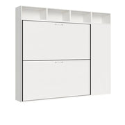 Letto doppio a scomparsa Kando comp.I con materassi bianco frassino