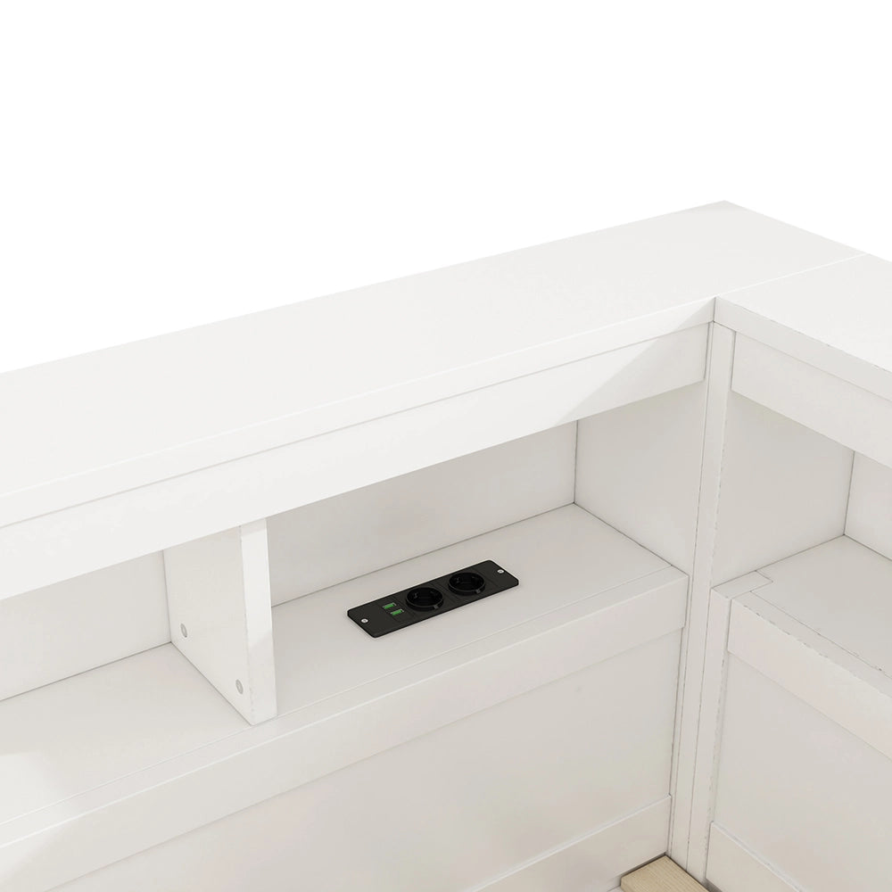Daybed - Xylo - 90x200 cm USB balaustra bianco