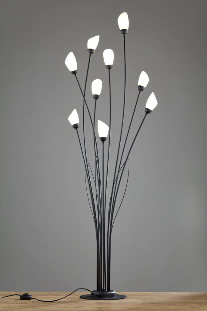 Lampada da terra GLORIOSA nera opaca 160cm 9xG9 Jupiter
