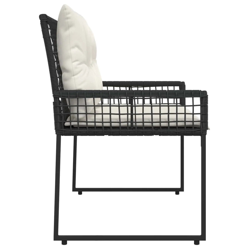 Panchina da esterno Nero e Bianco Crema 118 x 55 x 82 cm 42025178