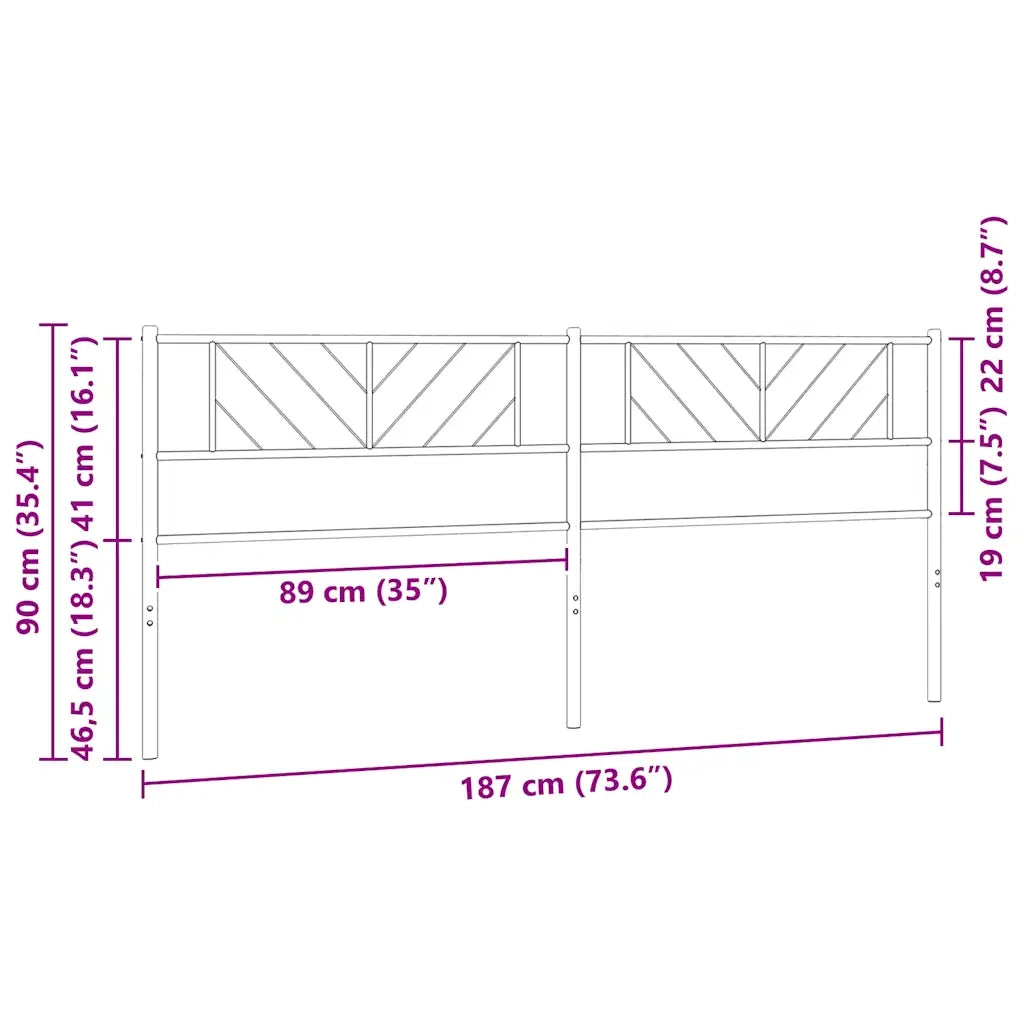 Testiera di Ricambio in Metallo Bianco 180 cm 372264