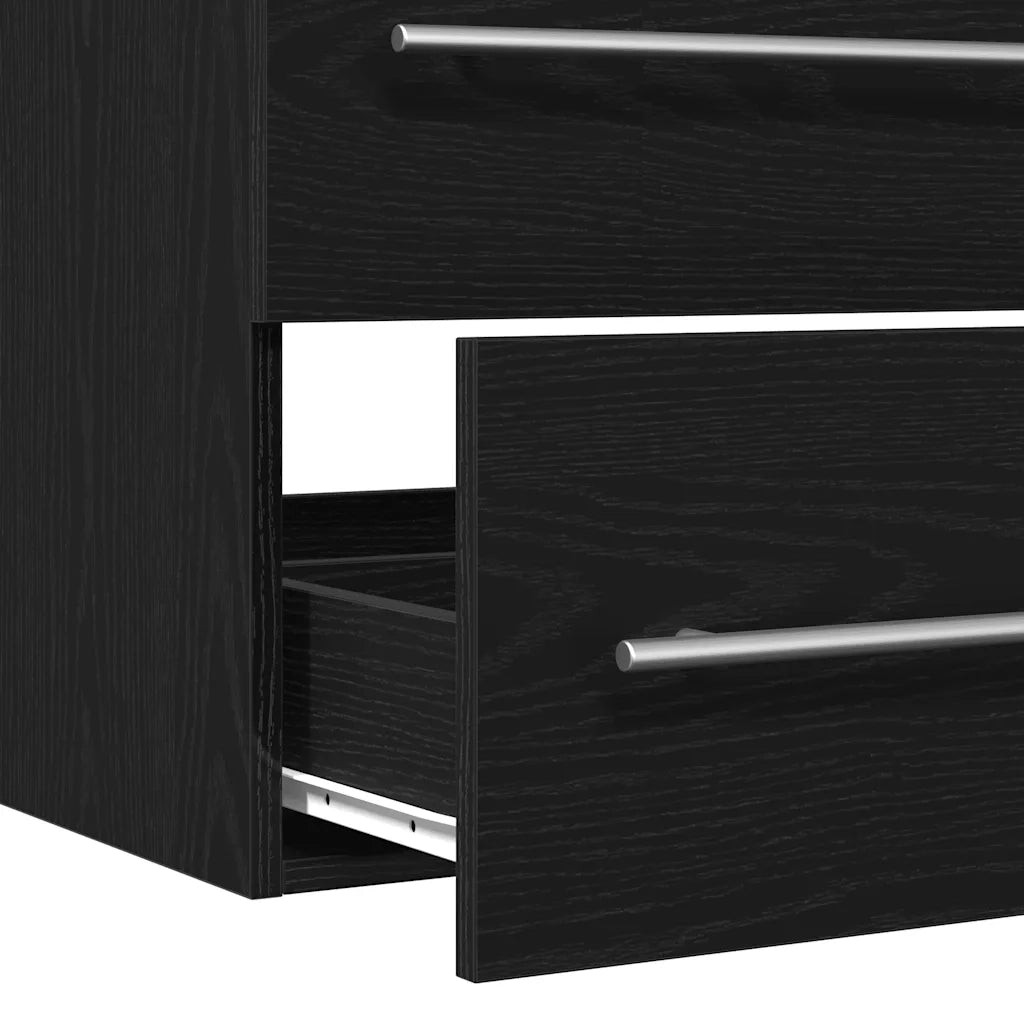 Mobile Lavabo | Armadio Lavabo Bagno Nero 100x38,5x48cm Legno Multistrato