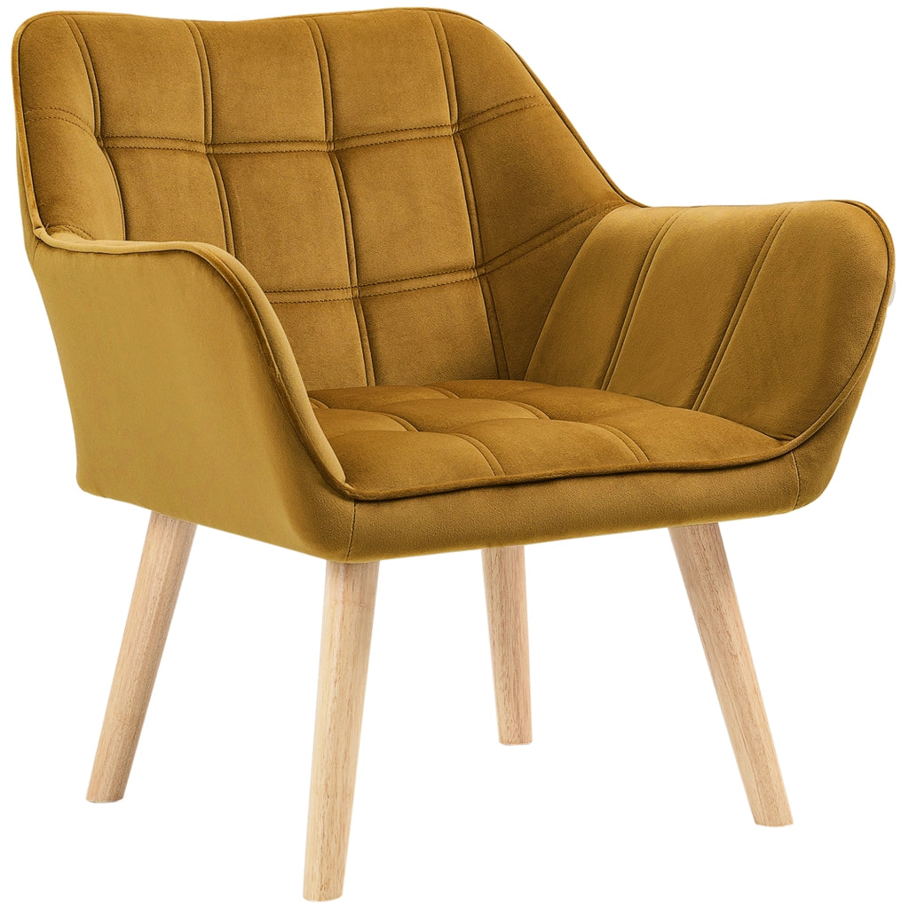 Poltrona ¨C Minimal ¨C Tessuto Velluto Giallo