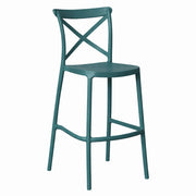 Sgabello da bar in plastica polipropilene verde petrolio sprint h 75 cm