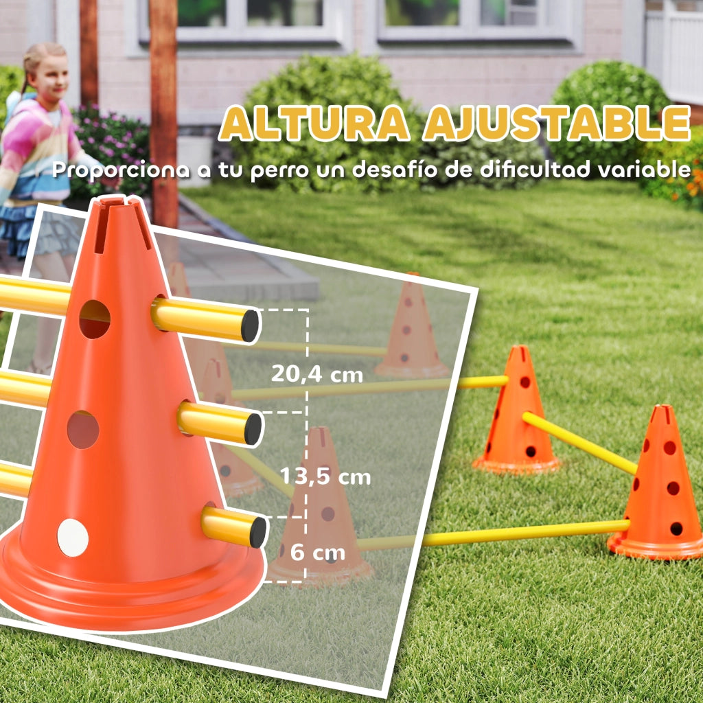 Set Agility per Cani ¨C Xylo ¨C 8 Ostacoli 8 Coni 8 Pali con Borsa