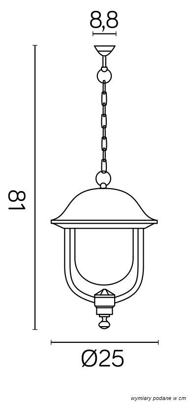 Lampada sospesa esterna Prince SU-MA Retro E27 nera IP43