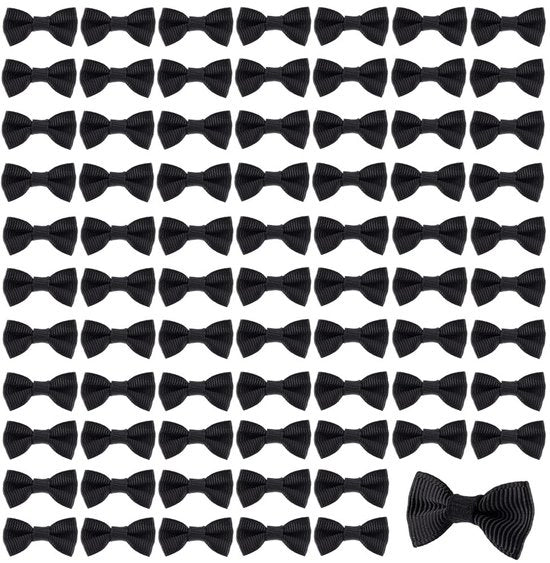 Mini Strisce di Grosgrano - Lint a Maglia - Clip per Capelli Artigianali - Nero - Attrezzi per Fai da Te - Ideali per Matrimoni - 120 Pezzi