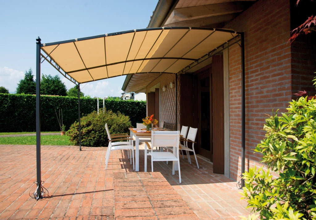 Cheonda - Pergola a parete Kansas in ferro 3X4 polisabbia Greenwood