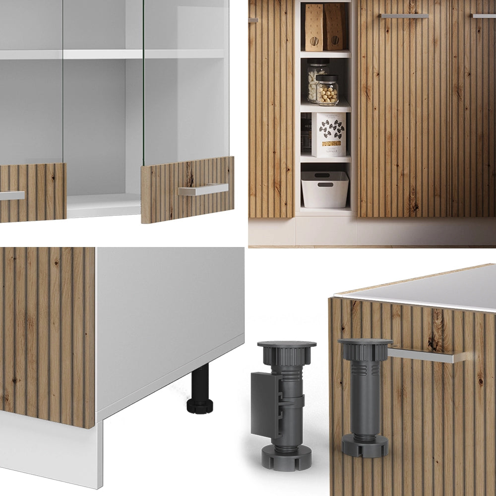 Vicco Cucina completa Rovere artigianale/bianco 160 cm , PL Rovere