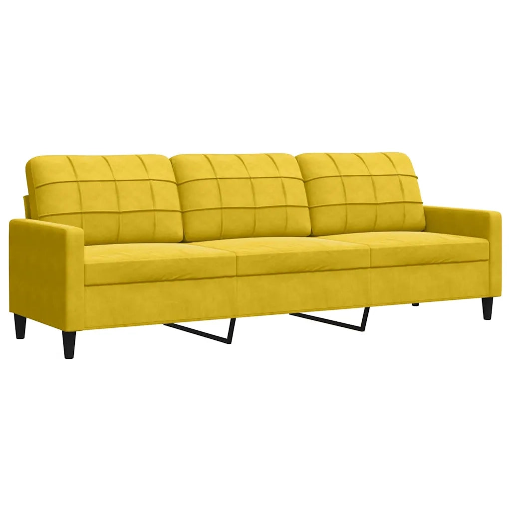 Divano a 3 Posti Giallo 210 cm in Velluto 4007650