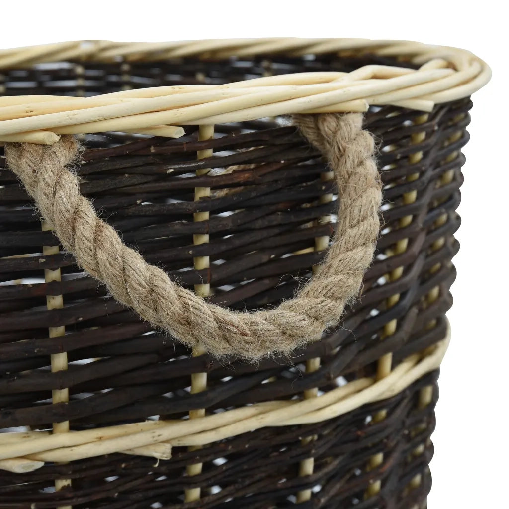 Cesta per Legna con Spallacci 57x51x69cm Salice Naturale cod mxl 13051
