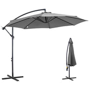Ombrellone Decentrato 3x2.5m ¨C Xylo ¨C Acciaio Poliestere Anti-UV Grigio con Manovella