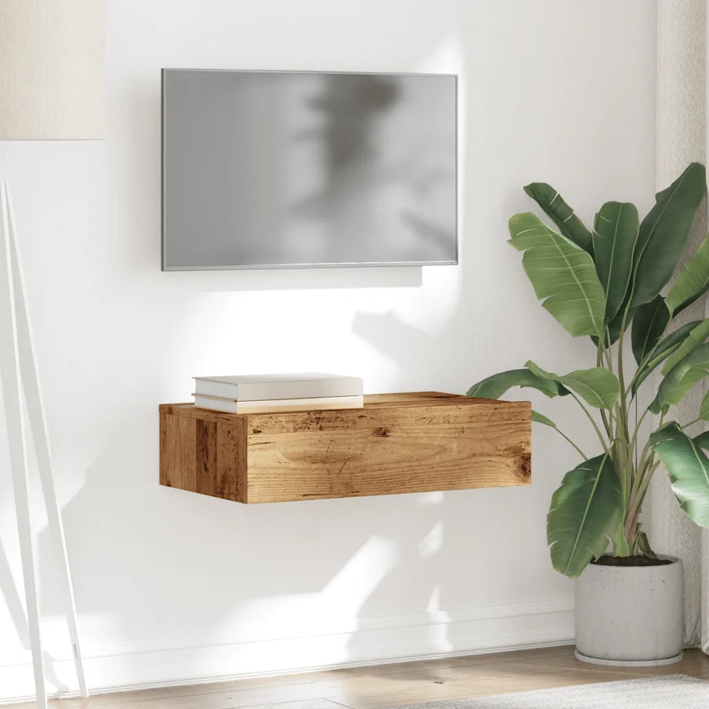 Mobile Porta TV con Luci LED-Mobile per TV-Credenza TV Legno Antico 60x35x15,5 cm