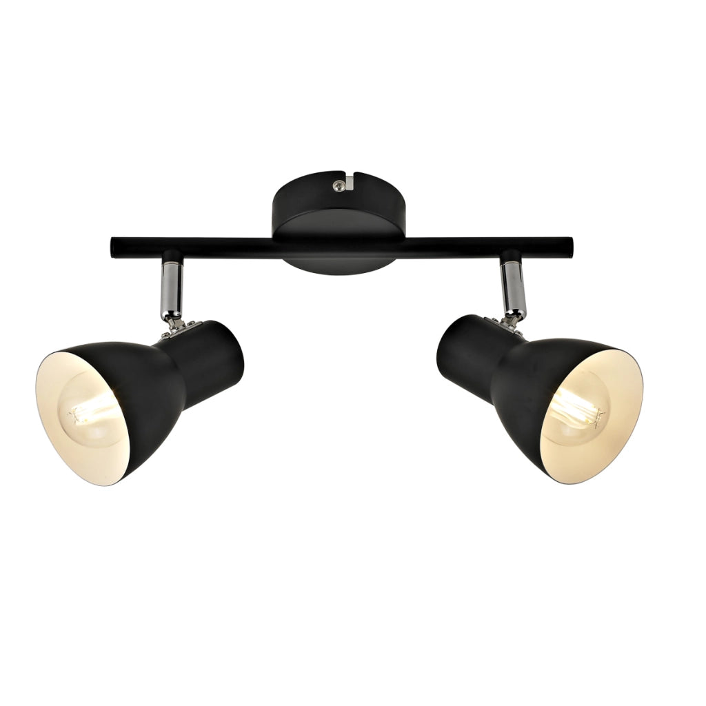 Faretto soffitto moderno doppio nero orientabile E14 Italux