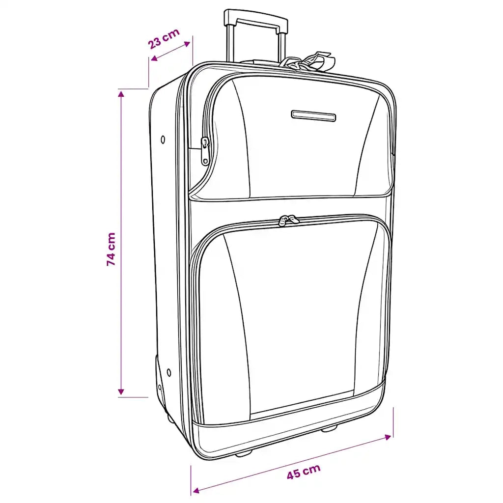 Set da Viaggio Trolley e Borse 5 pz Nero CFW5532576