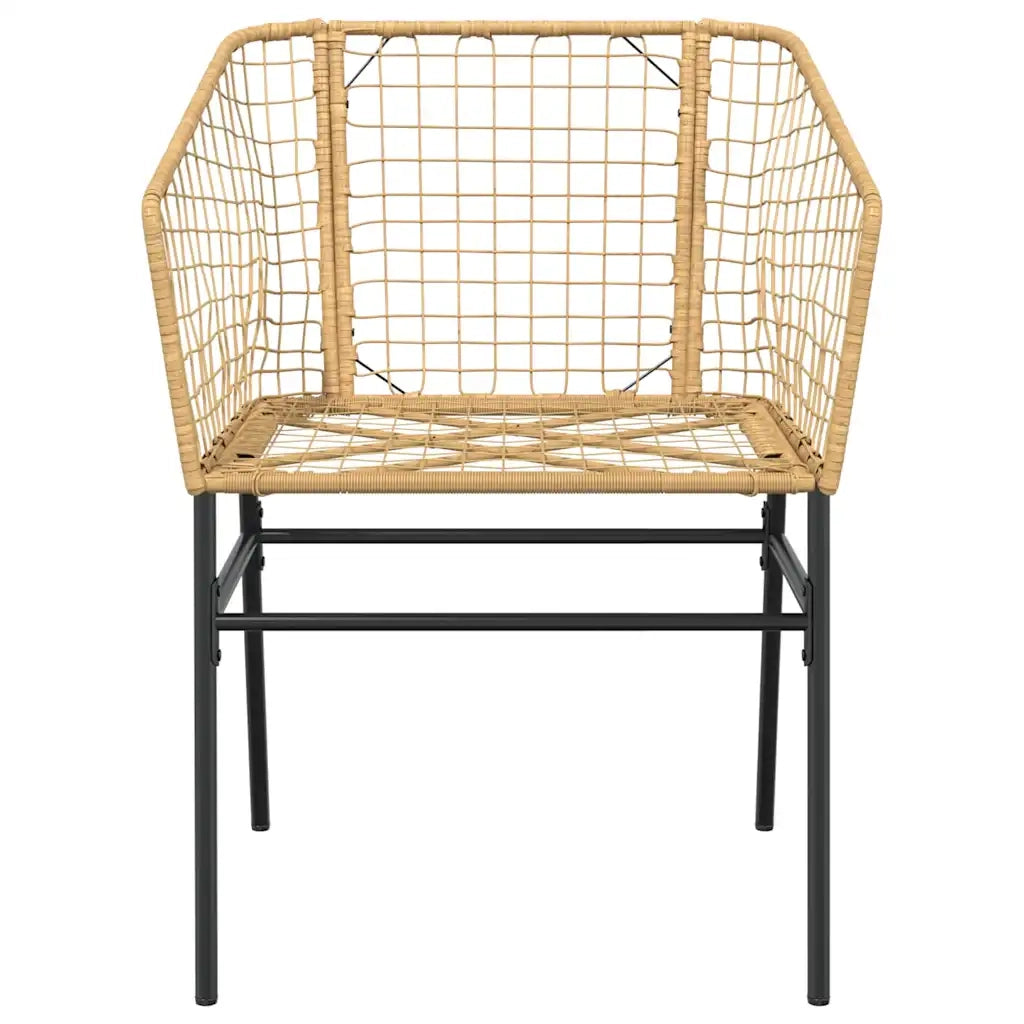 Set Pranzo da Giardino 7pz Marrone Polyrattan Vetro 3334595