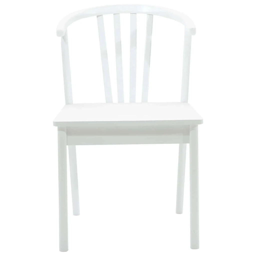 Sedia da pranzo 2 pcs Bianco Legno di gomma massiccio