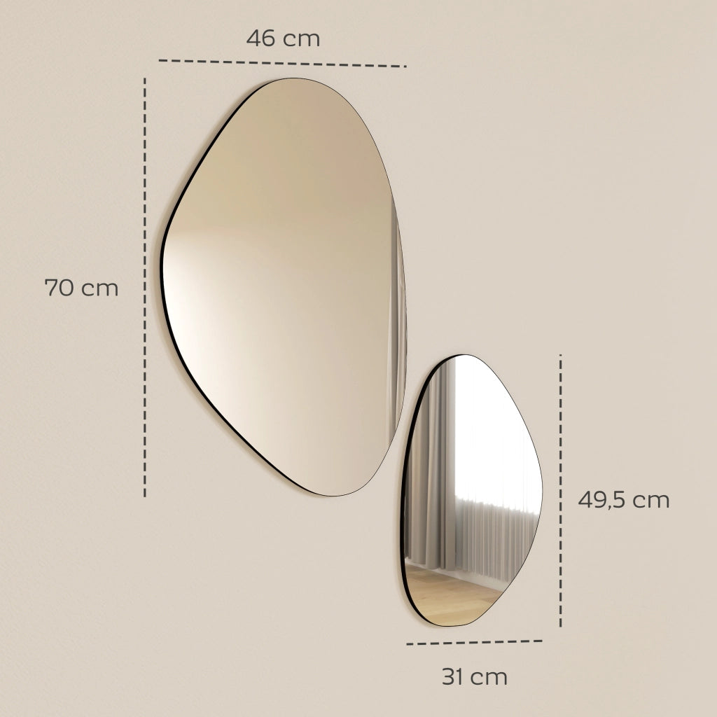 Specchio da bagno ¨C Minimal ¨C 70x46 cm, 31x49,5 cm, nero, metallo