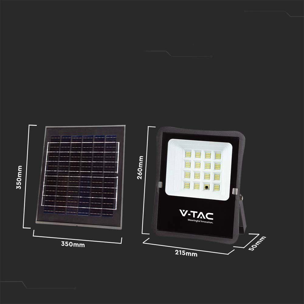 Faro LED solare V-TAC 12W con telecomando IP65 6400K
