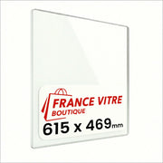 615 x 469 x 4 mm - Vetro per stufa a legna - vetro camino di ricambio - vetro per caminetto resistente al fuoco - France Vitre