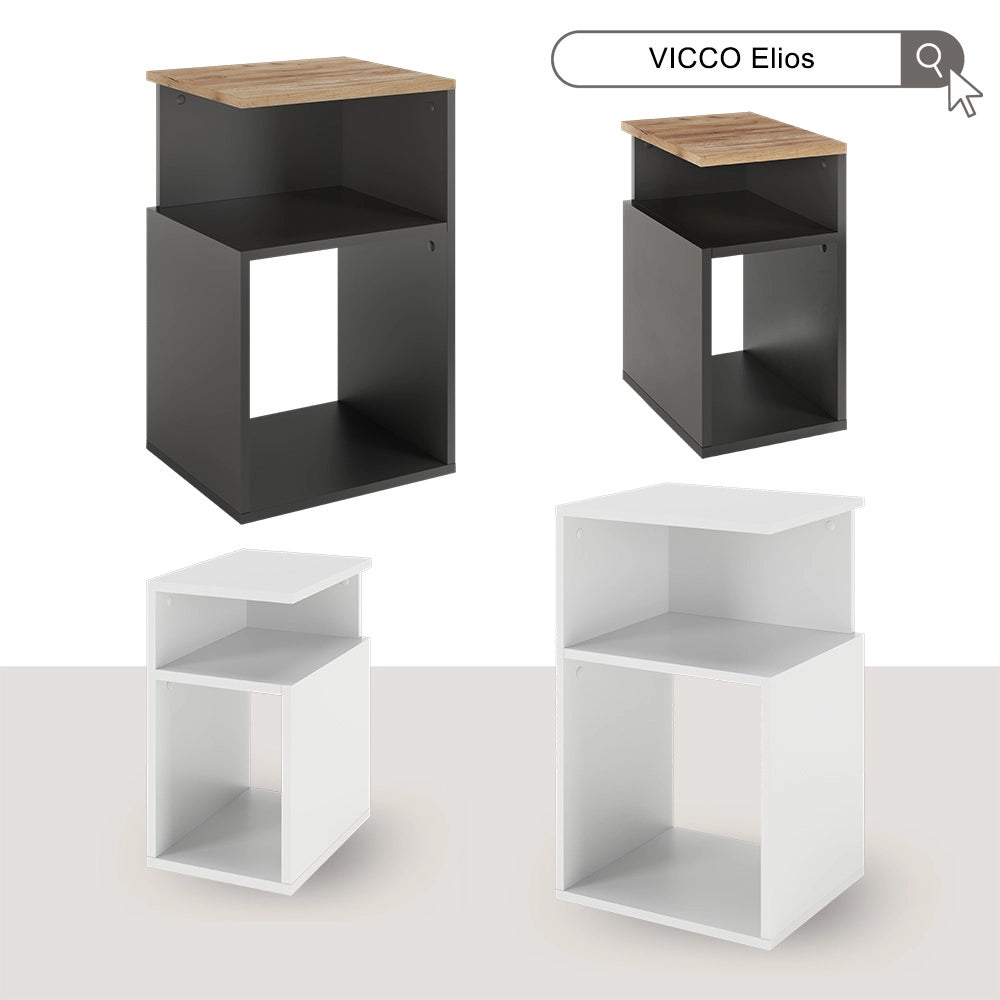 Vicco Comodino Bianco Set di 2