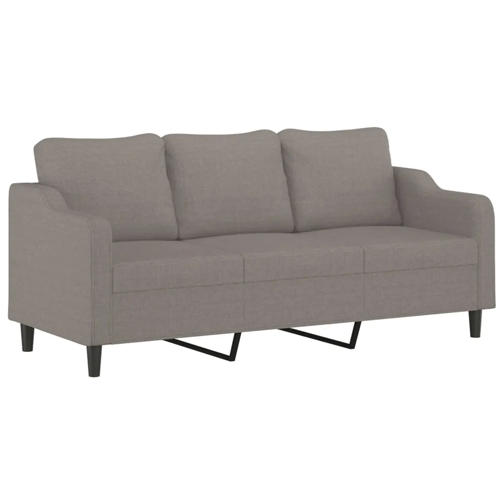 Set Divani 3 pz con Cuscini Tortora in Tessuto 3201793