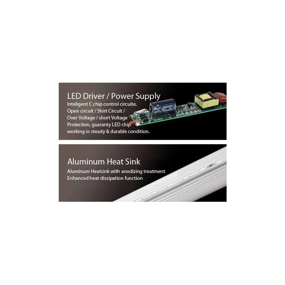 Trade Shop - Tubo T5 Neon Led 6 10 15 18 W Watt 30 60 90 120 Cm Luce Fredda Naturale Calda - -bianco Freddo  Copertura Opaca 60 Cm   -
