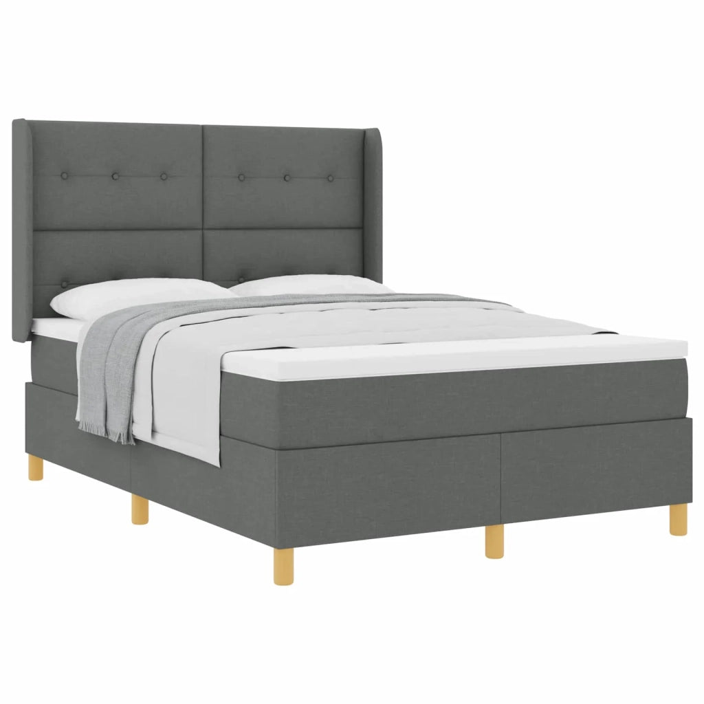 Letto a molle con materasso Grigio scuro 160 x 200 cm Tessuto 3341841