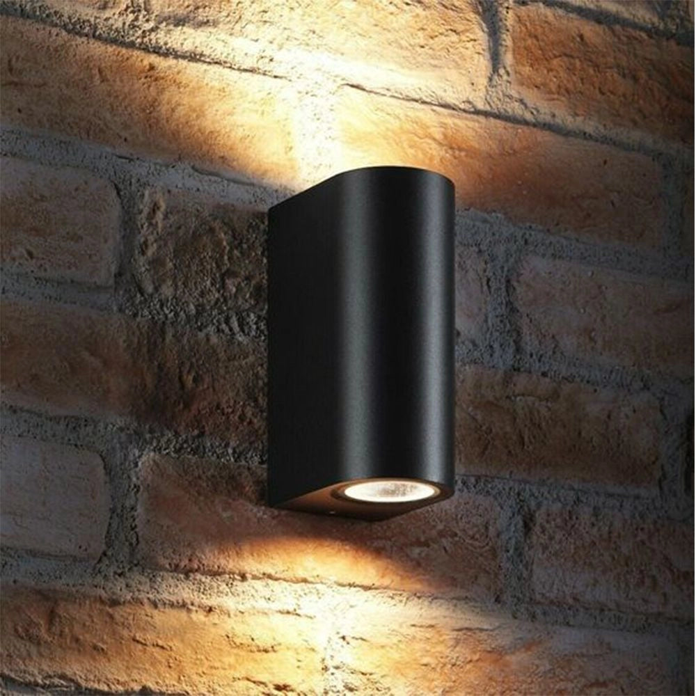 Applique esterna LED su/giù 6W nera IP54 Videx PELLE