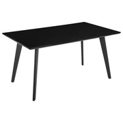 Tavolo da pranzo nero Piano d'appoggio 150 x 90 cm Gambe in metallo Tavolo da cucina tradizionale