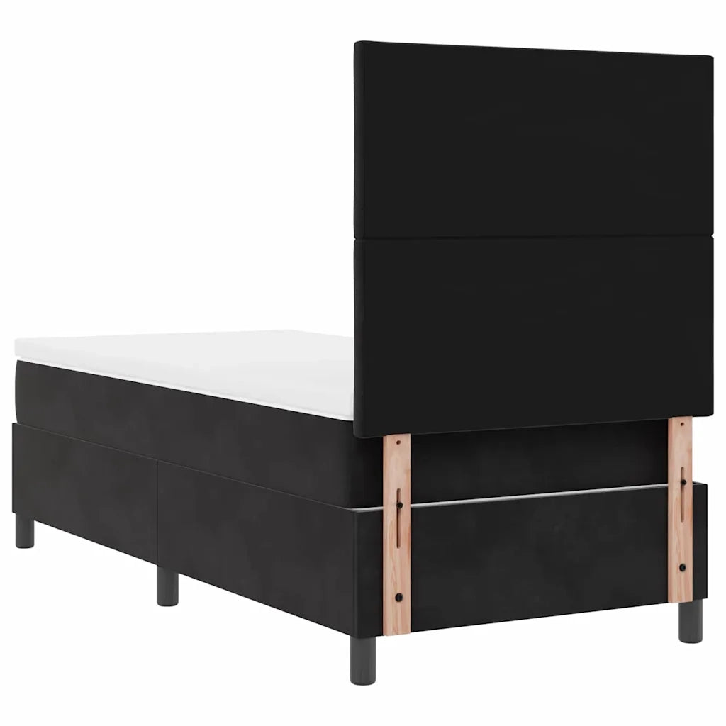Letto a Sorgente LED con materasso Nero 90 x 200 cm Velluto 3343354