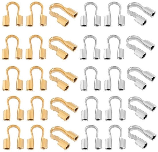 Protettore per cavi 100 pezzi - forma U - acciaio inossidabile - protezione per cavi - protezione per cavi - per accessori per gioielli, fai da te - accessori per gioielli
