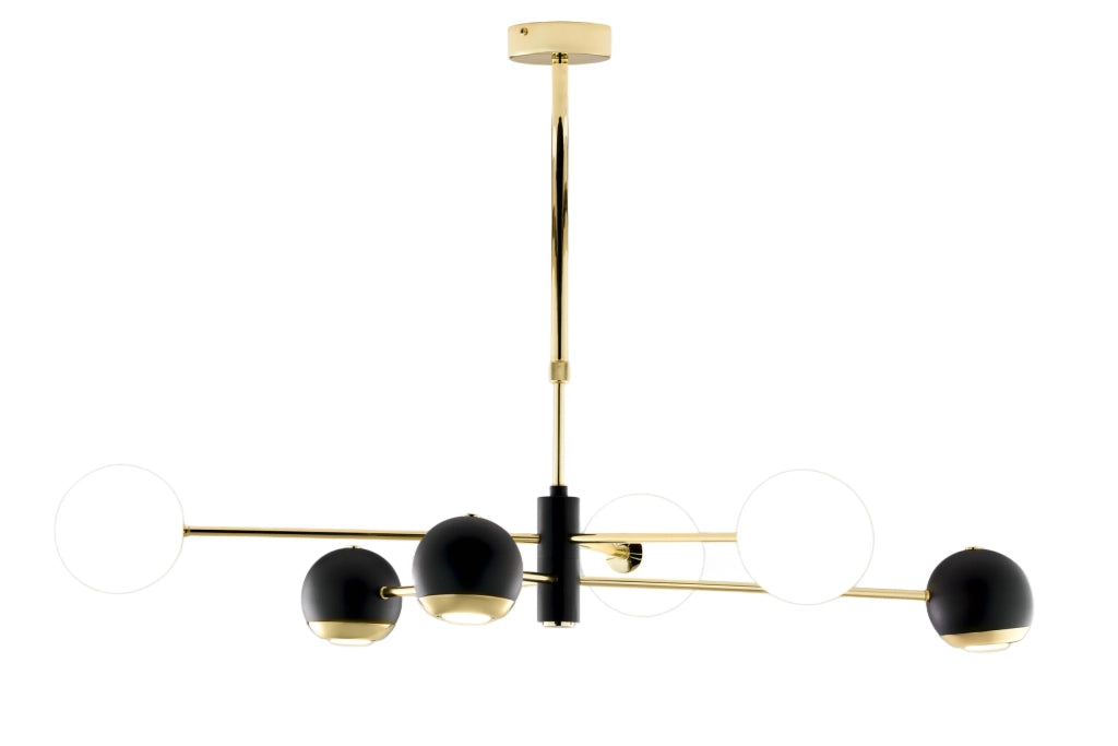 Lampada a sospensione MOKA oro/nero 6 luci G9+GU10 Jupiter