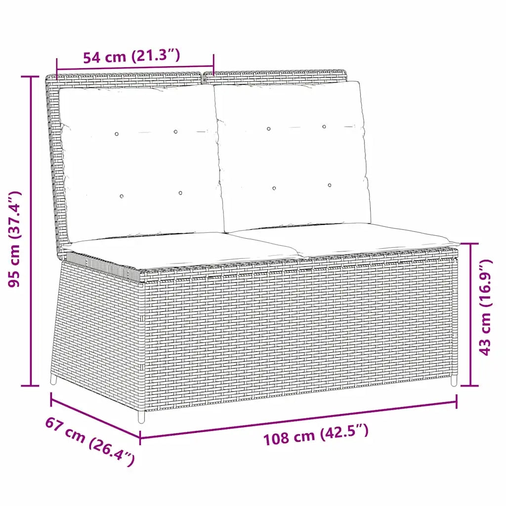 Panchina da giardino Nero polyrattan 3394475