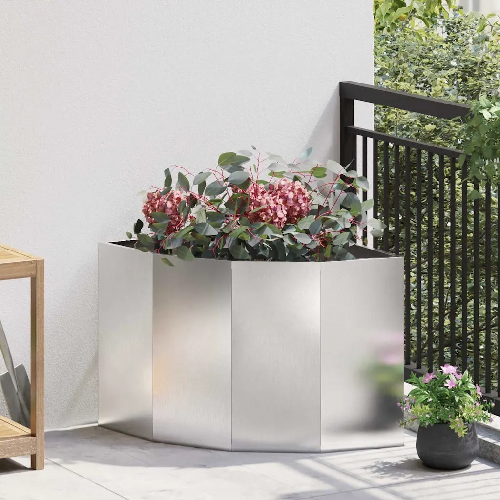 Vaso d'angolo Argento 60 x 60 x 50 cm Acciaio inossidabile 883665