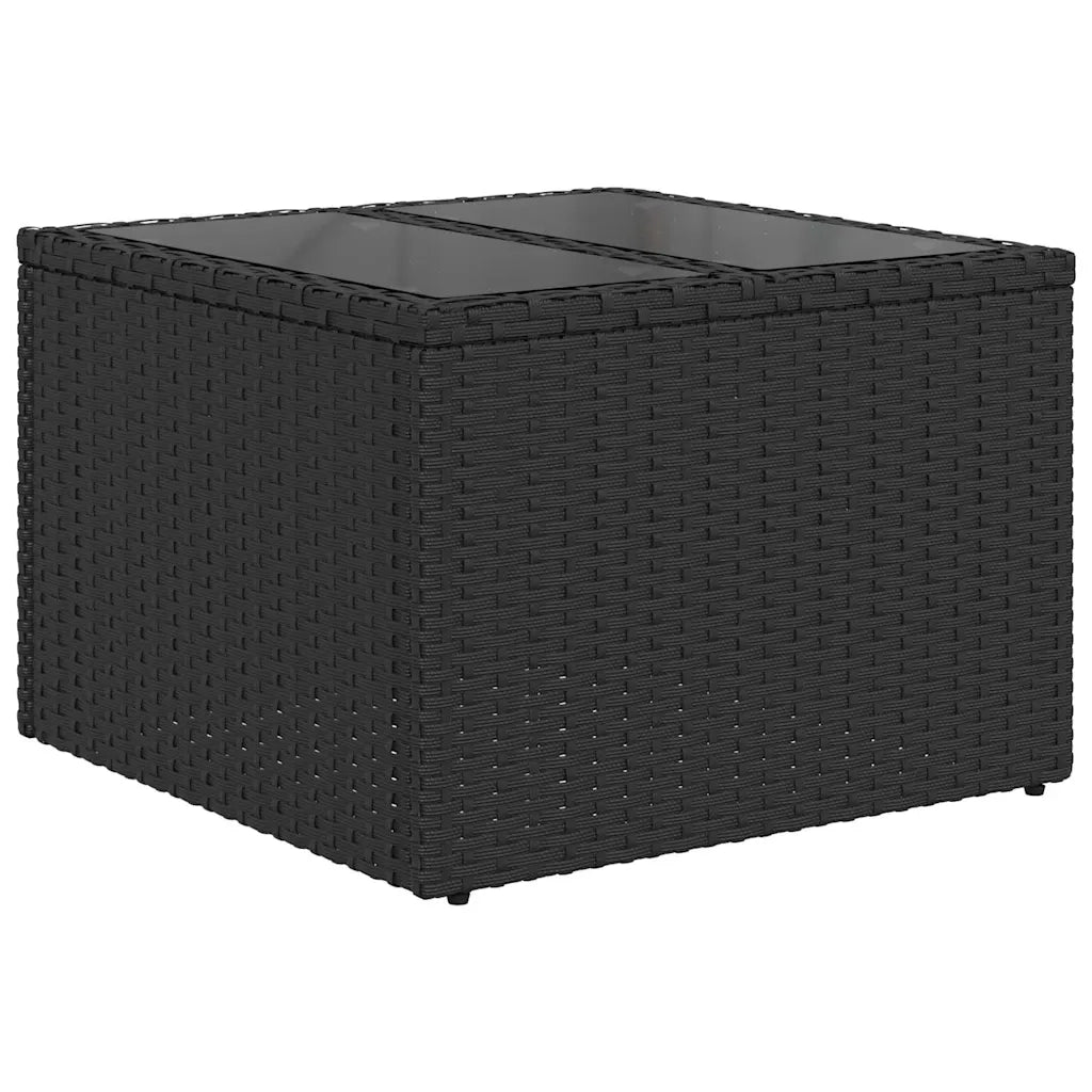 Set Divano da Giardino con cuscino 10 pcs Nero polyrattan