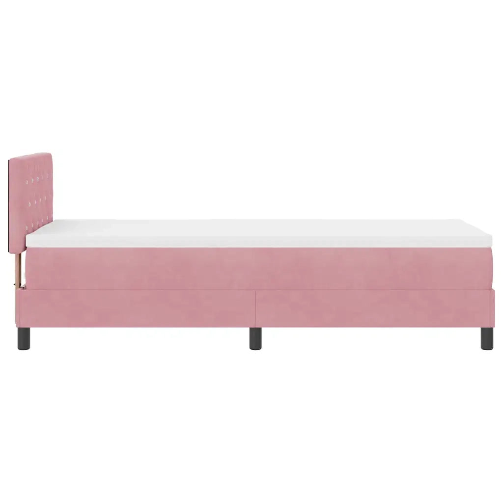 Letto a molle con materasso Rosa 80 x 200 cm Velluto 3339073