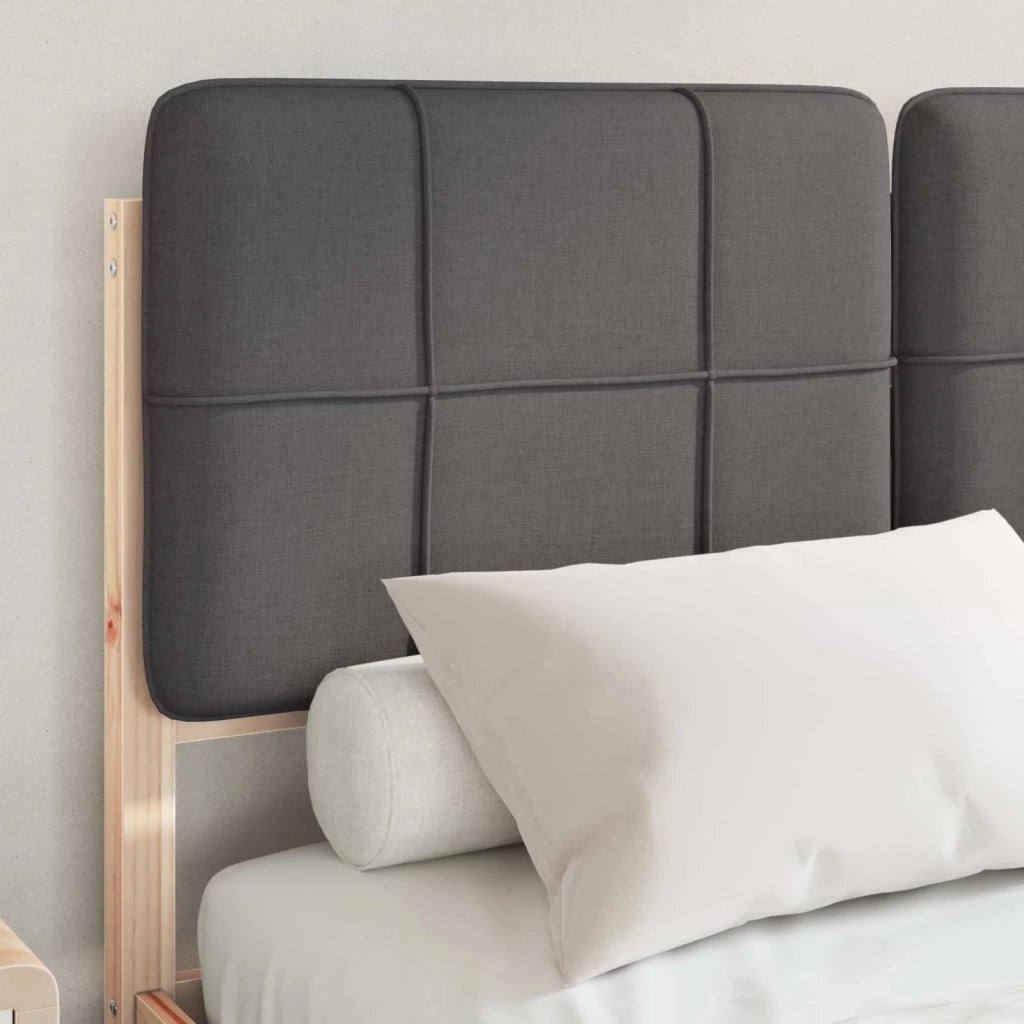 Letto con Testiera Rivestita-Struttura Letto con Testiera Grigio scuro 120 x 200 cm 680776